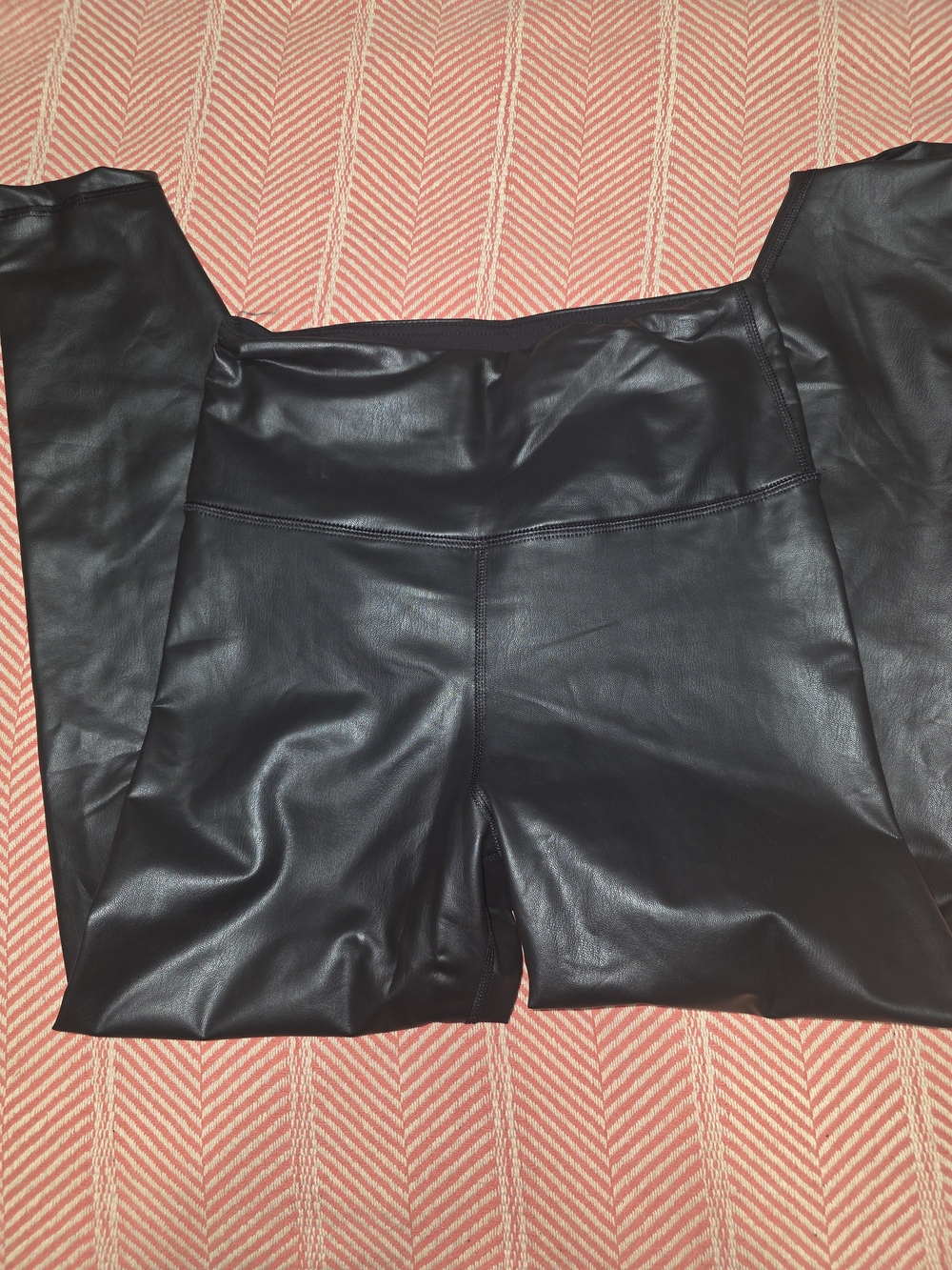 Black Faux Leather High-Waist Leggings